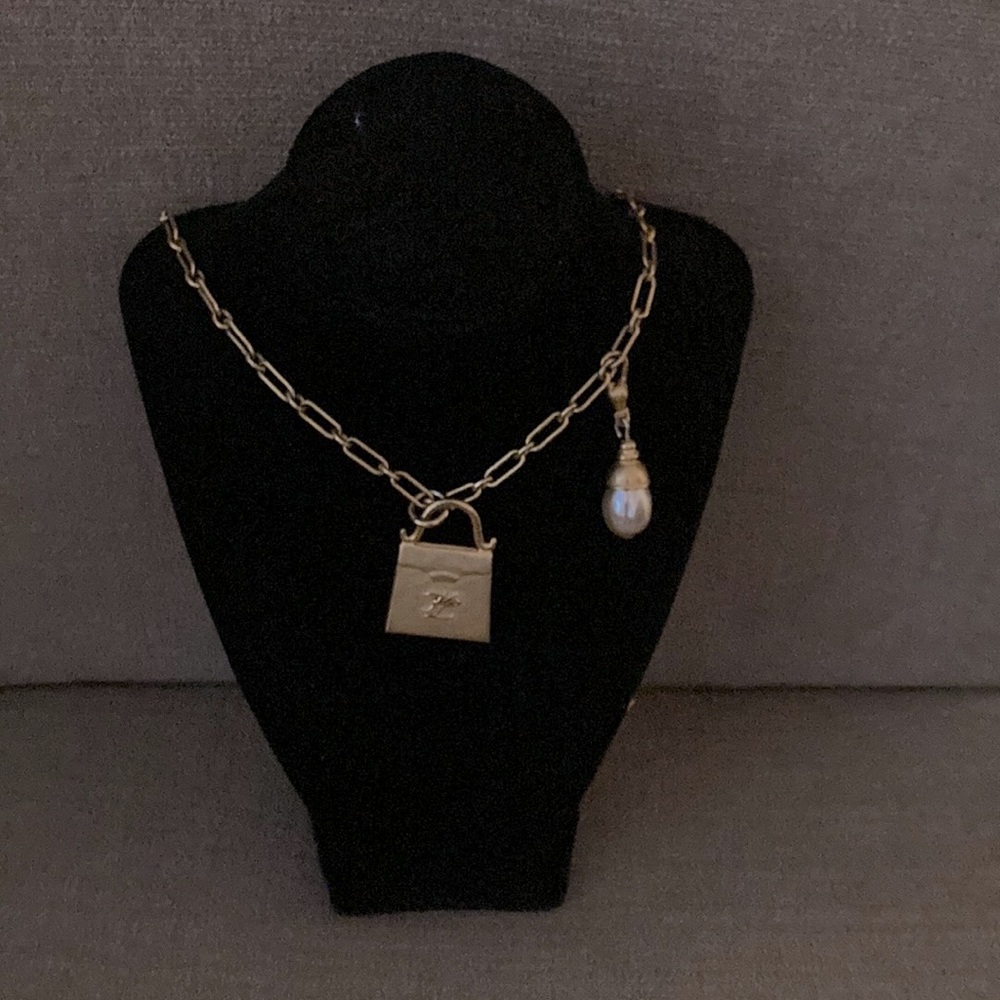 Vintage 90s Karl Lagerfeld gold guild necklace